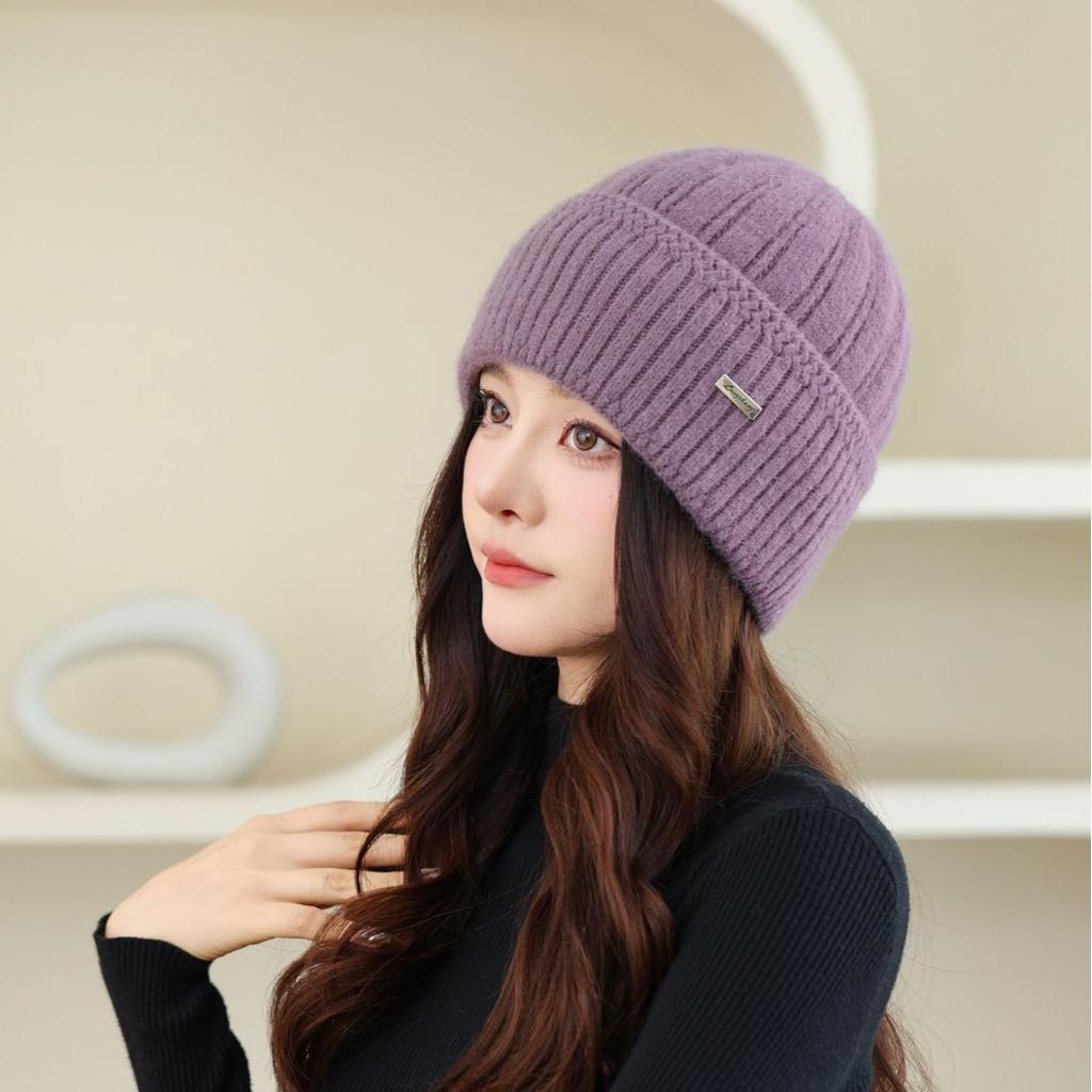 Pălărie nouă de toamnă și iarnă pentru bărbați în vârstă pentru femei, tricotată, versatilă, călduroasă și îngroșată, pălărie oală de lână la modă, pălărie rece pentru bunică