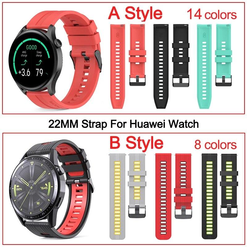 Silikon 22mm Smart Watch Band für Huawei GT 2 3 Runner 46mm Handgelenk Riemen Huawei Uhr 3 GT2 Pro GT2e Magic 2 Armband Armband