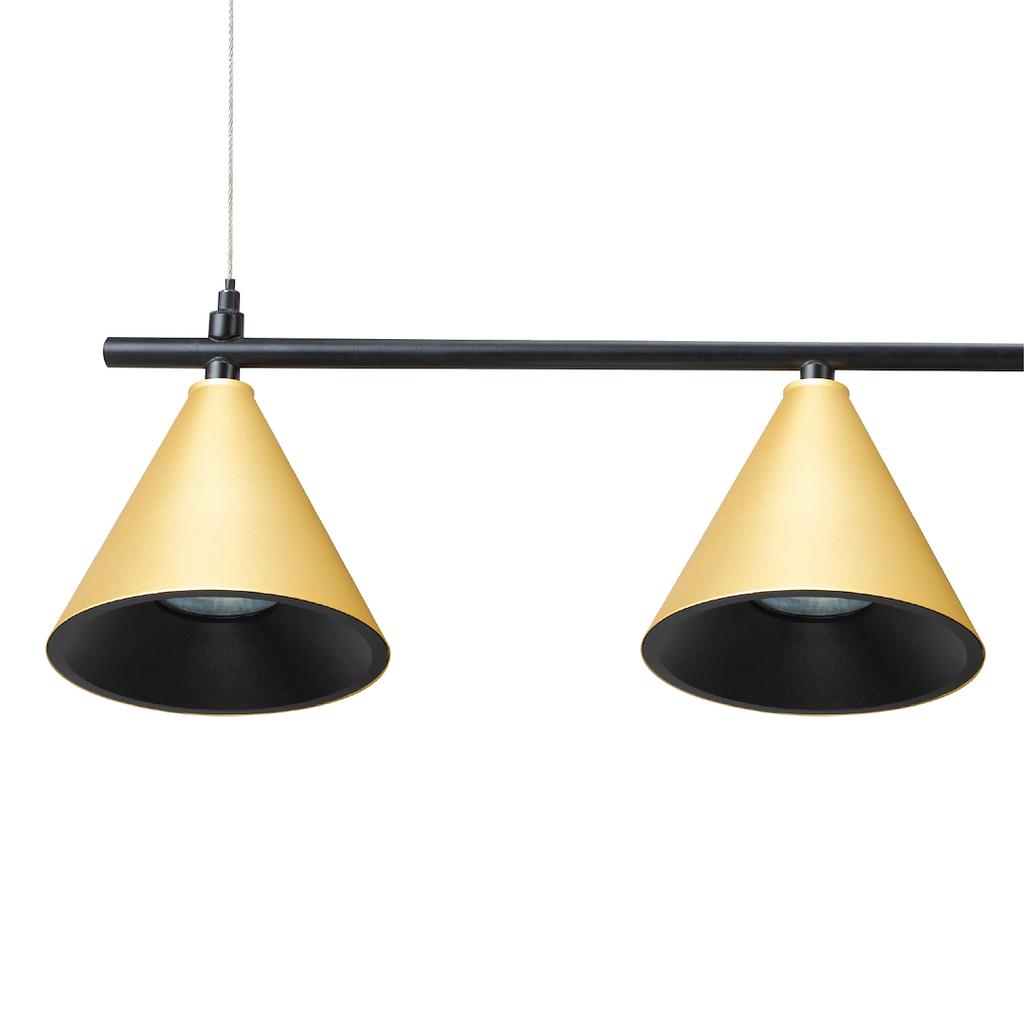 Hanging Lamp For Dining Room Above Table Gold Four Conical Shades On A Bar 4Xgu10 10W Cone Milagro