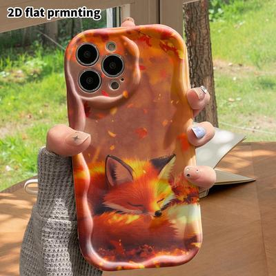 Phone Case: 2D Flat, Suitable for iPhone 18, 17, 16, 15, 14, 13, 12 Pro Protective Case, Phone Decoration, Realistic Style Fox, Perfect Christmas and