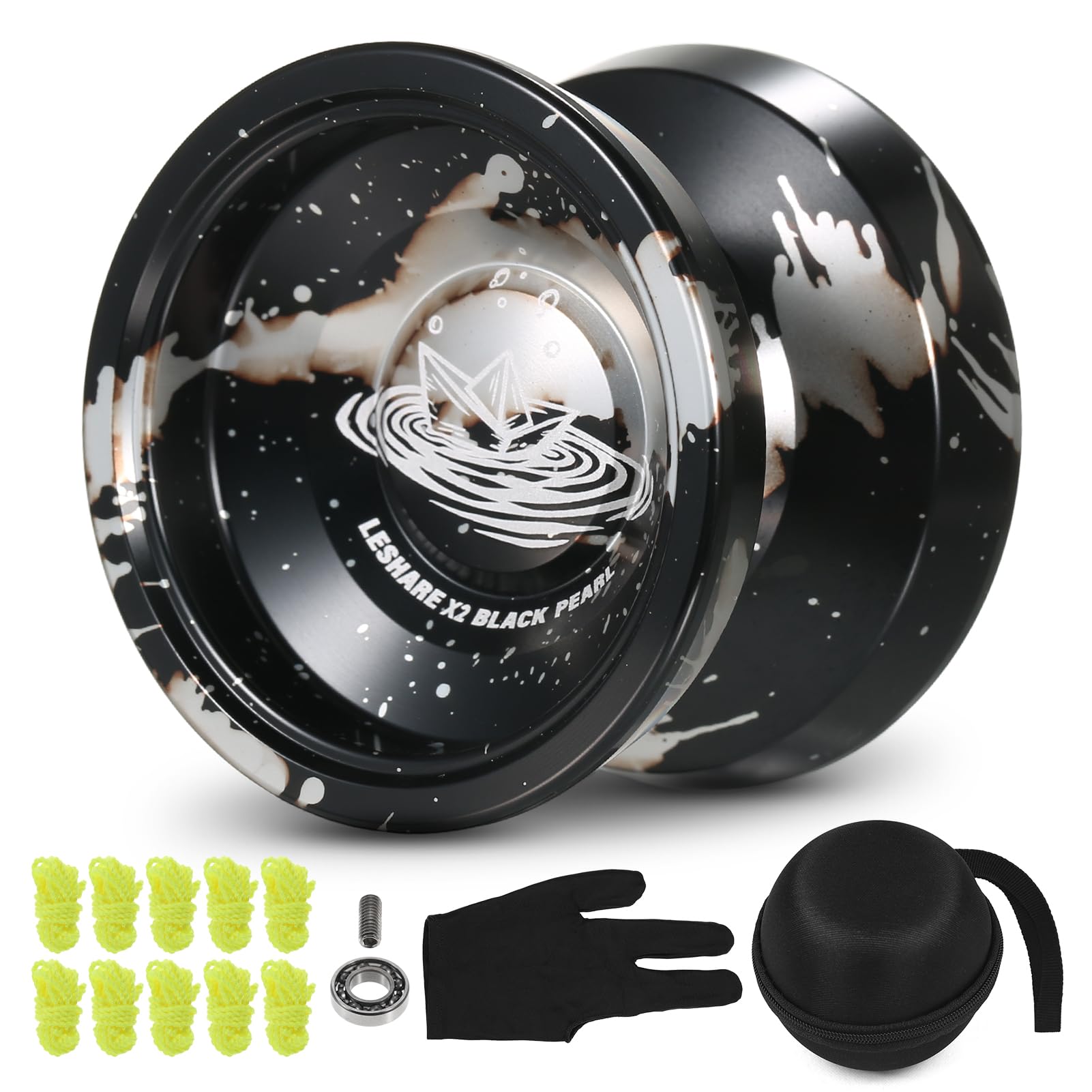 

Snsowed Aluminum Yo-Yo Ball, Competition Yo-Yo Gift, Includes Bearing, String, Glove and Storage Case