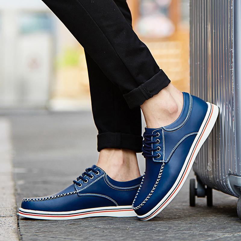 Leather Shoes Casual Sneakers Men Shoes Driving Comfortable Split Leather Shoes Tooling Shoes