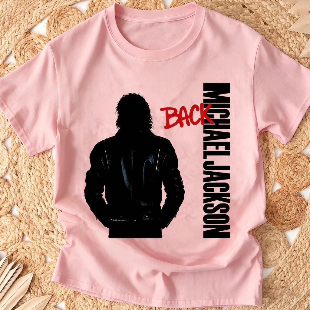 Kids Tee Cotton T Shirts Michael Jackson "Bad" Cartoon Print Short-Sleeve Top – Stylish Casual Crew-Neck T-Shirt for Boys Girls