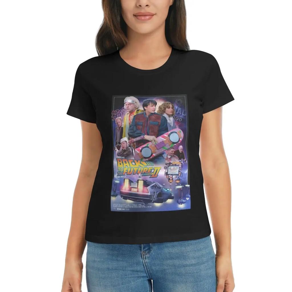 Women TShirt Back To The Future Summer Short Sleeve Tees Crew Neck Cotton T Shirts Clothes Tops Streetwear