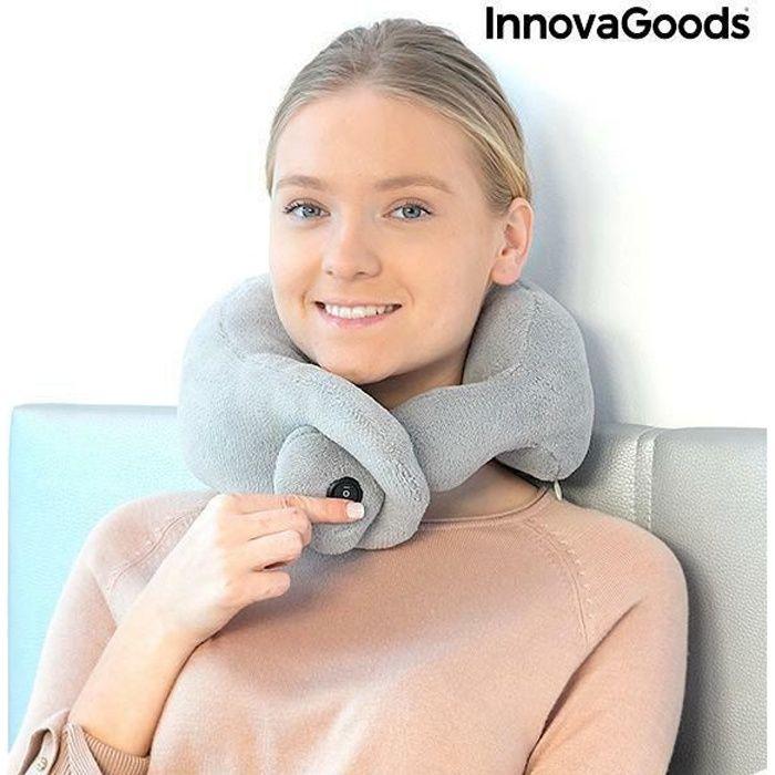 Coussin Massant - Innovagoods - Modèle Confortable - Fonctionnement Sans Fil - Gris - Relaxation