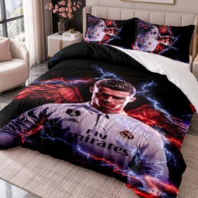 Cristiano Ronaldo 3Pcs Bedding Set Duvet Cover With Two Pillowcases For Bedroom Home Decoration