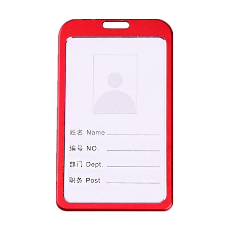 1 Set Aluminum Alloy Card Holder with ABS Retractable Badge Reel Pull ID Card Badge Holder Nurse Badge Lanyards School Supplies