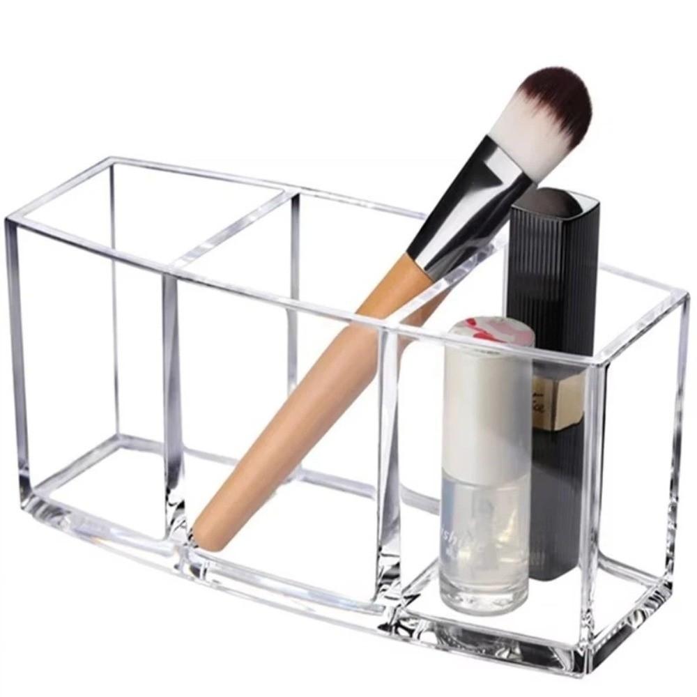 Clear Cosmetic Storage Box Plastic Makeup Brush Organizer Tools Box Display Stand  Cosmetic Display
