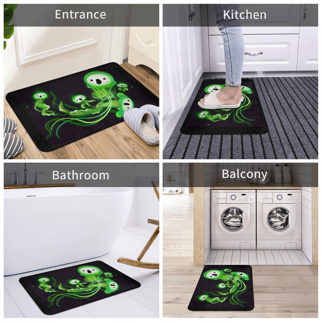 Ghost Jellyfish Non-slip Doormat Floor Mat Dust-proo Carpet Rug for Kitchen Entrance Home Bedroom Footpad Mats