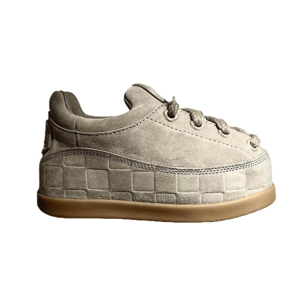 Wang Jiaer-Inspired Women's 2025 Autumn Leather Sneakers: Thick-Sole, Height-Boosting Casual Sports Shoes