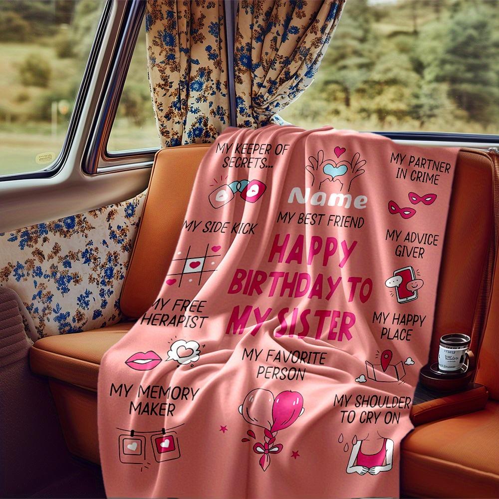 Sister Butterfly Jar Blanket Personalized Name Soft Comfortable Stylish Blanket Car Blanket Perfect For Travel Camping Outdoor Home Suitable For All