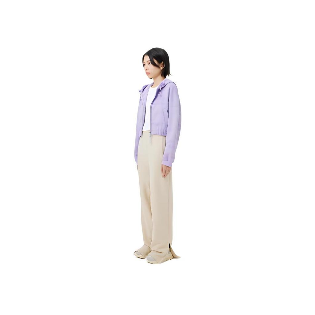 Li Ning Einfarbig Locker Geschnittenes Kapuzen-Cardigan-Sweatshirt Damen Sweatshirt Lila AWDT268-3