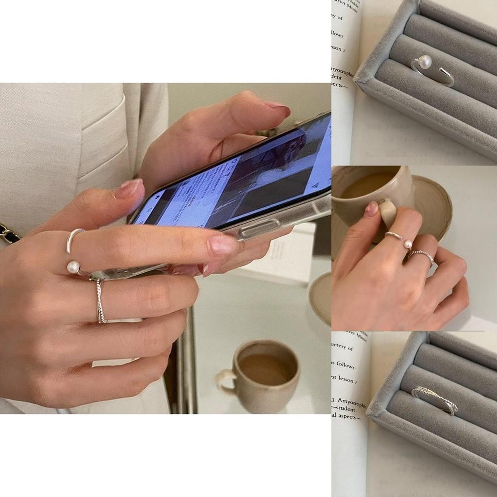 Minimalist Elegant Pearl Open Ring For Women Stylish Unique Design Available In Adjustable Sizes