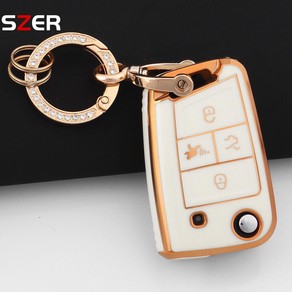 4 Buttons Tpu Car Key Case Cover Shell Fob For Volkswagen Vw Golf 7 Alltrack Mk7 Tiguan Seat Ateca Leon Ibiza Skoda Octavia