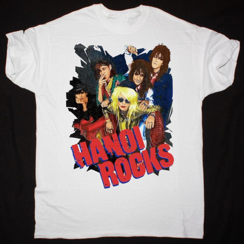 HANOI ROCKS Band Heavy Cotton White All Size Unisex Shirt DI157 Unisex T-Shirt S
