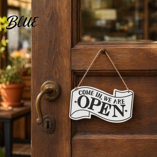 Door Nameplate Vintage Open Closed Sign with Lanyard
