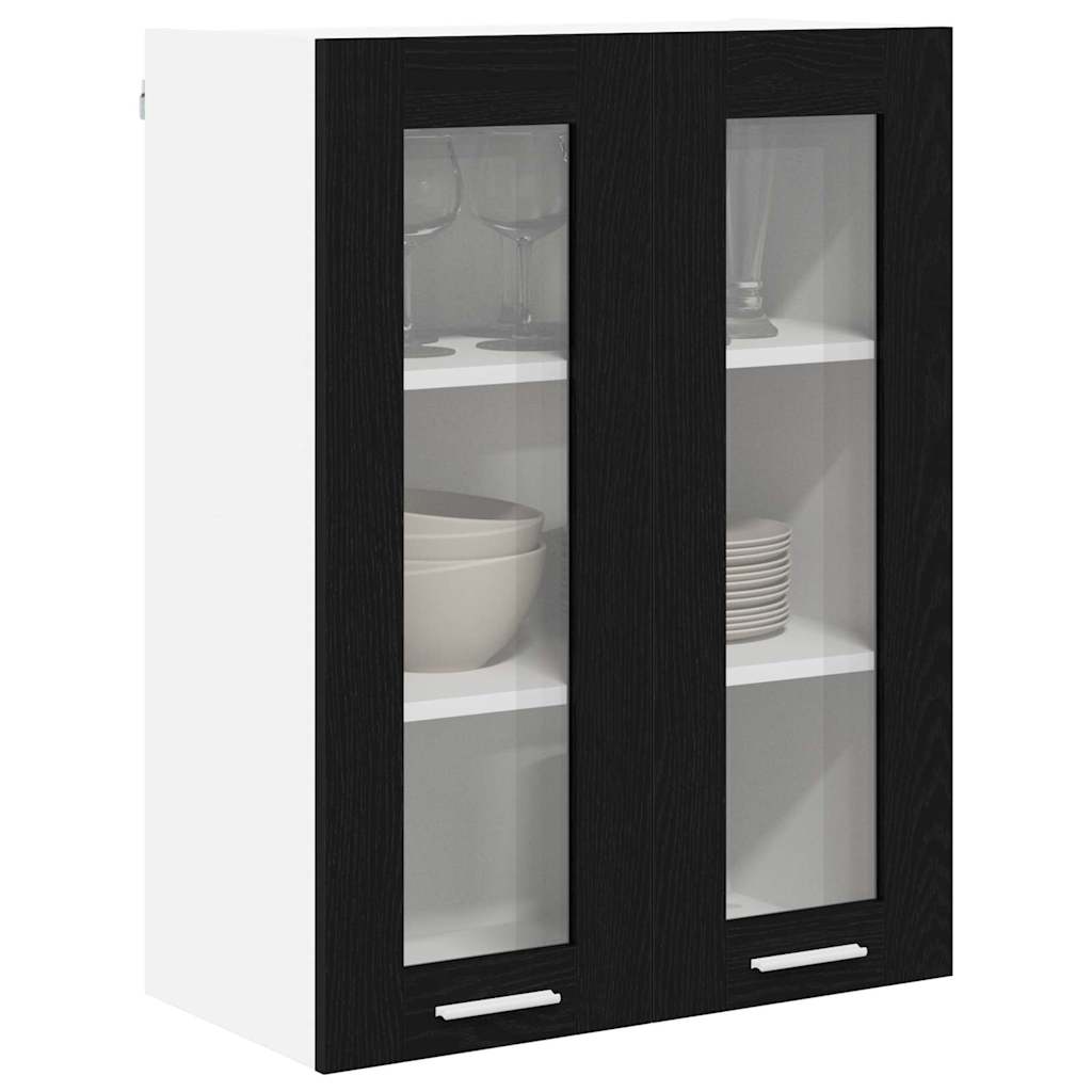 Hanging Cabinet Black Oak Effect 60 X 31 X 80 Cm Engineered Wood