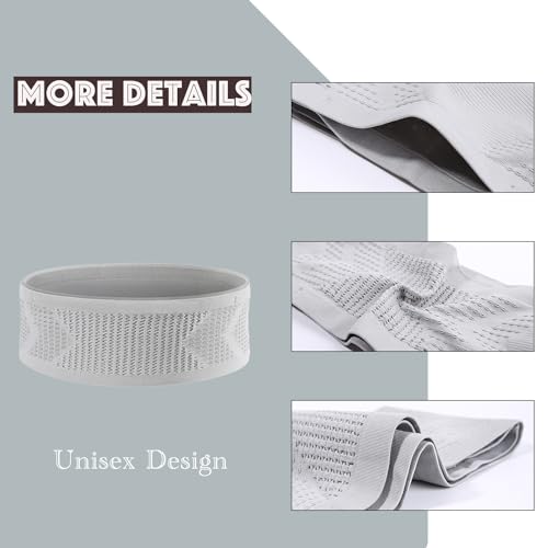 Insulin Pump Belt: M Grey Breathable - 4 Large Pockets Diabetic Waist Belt for Sleeping, Running Everyday Use