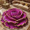 3D Floral Floor Rug Realistic Flower Pattern Floor Mat Non-Slip Absorbent Bathroom Rug for Living Room Bedroom Entrance Kitchen