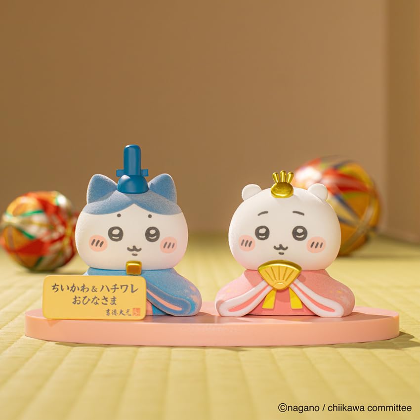 Osaka Choseido Chiikawa Hachiware Hina a Cute and Small Hina Doll Set Featuring a Prince and Popular Hinamatsuri Dolls Made of Doll, Princess.
