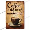 Vintage Coffee Metal Tin Sign Cafe Wall Art Decor Living Room Home Pubs Bar Decoration
