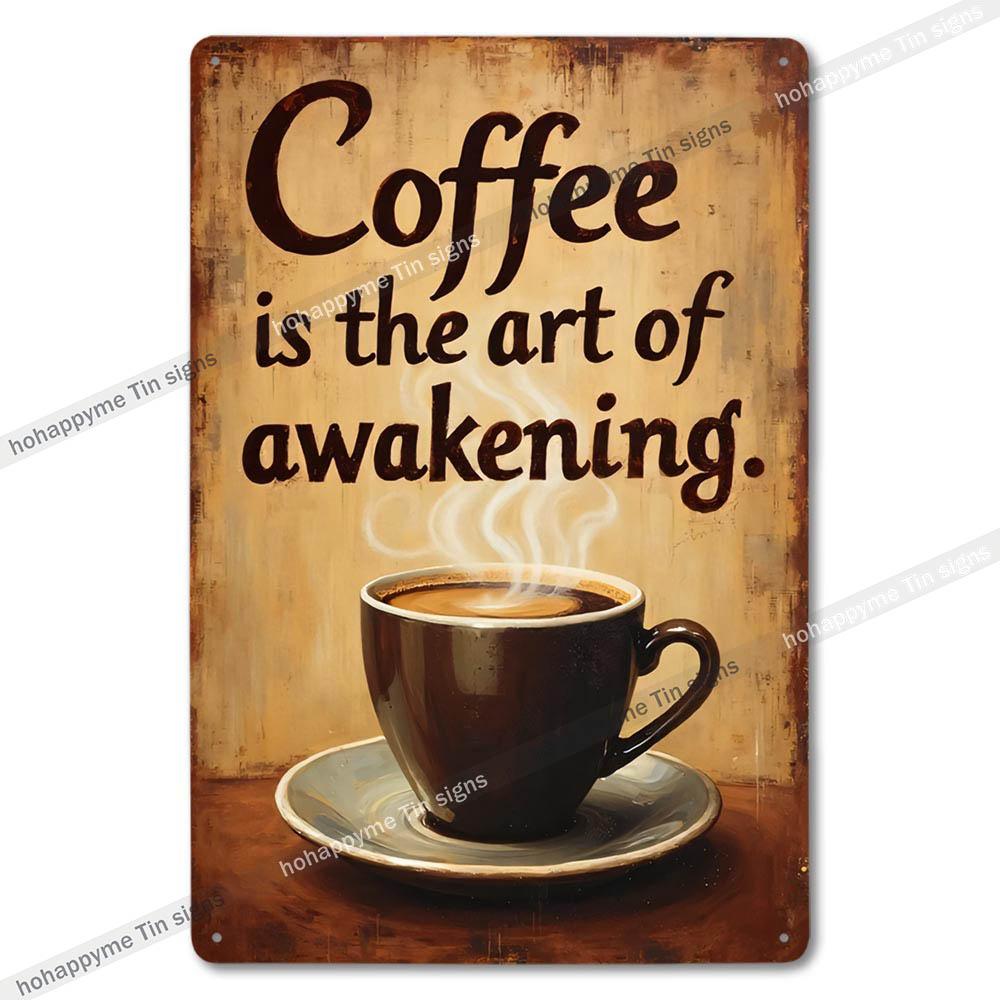 Vintage Coffee Metal Tin Sign Cafe Wall Art Decor Living Room Home Pubs Bar Decoration