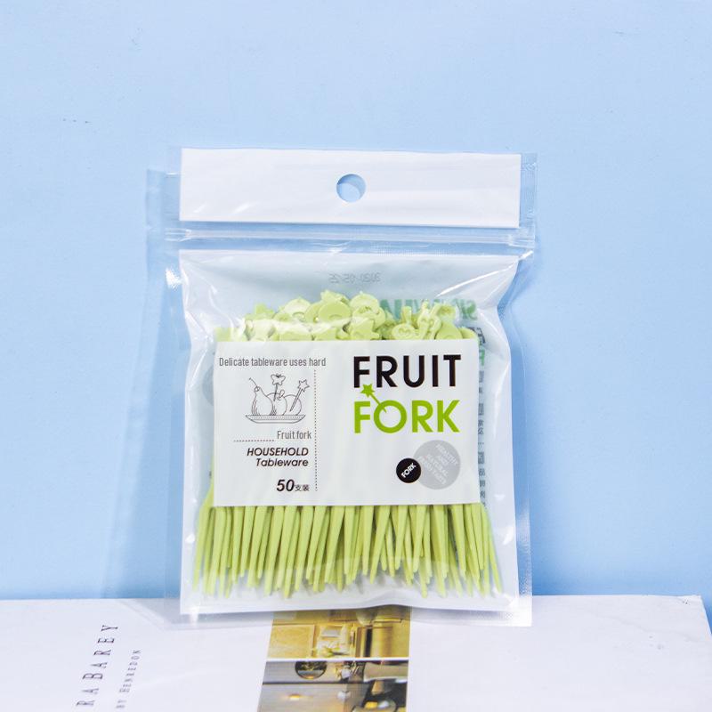 Cartoon Animal Fruit Forks - Set of 50 Colorful Two-Prong Plastic Dessert Forks