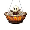 Halloween Ghost-Themed Painted Wooden Hanging Ornament
