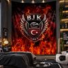 Arazzo da Appendere a Parete Stampa Beşiktaş FC Tessuto per Soggiorno Camera da Letto Decorazione Casa