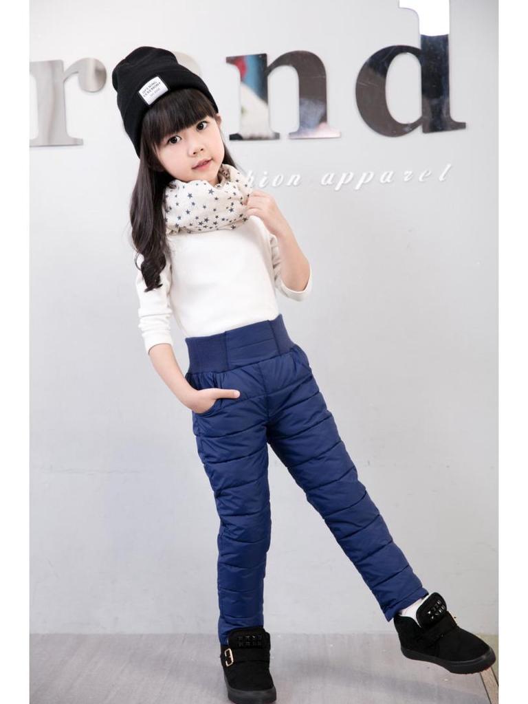 High-Waisted Warm Slimming Cotton Pants for Boys and Girls