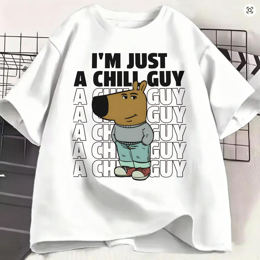 Vintage T Shirt Summer Chill Guys Fashion T Shirts Cotton Tee Shirt for Unisex Y2K Casual Plus Size 6XL Short Sleeve Tops