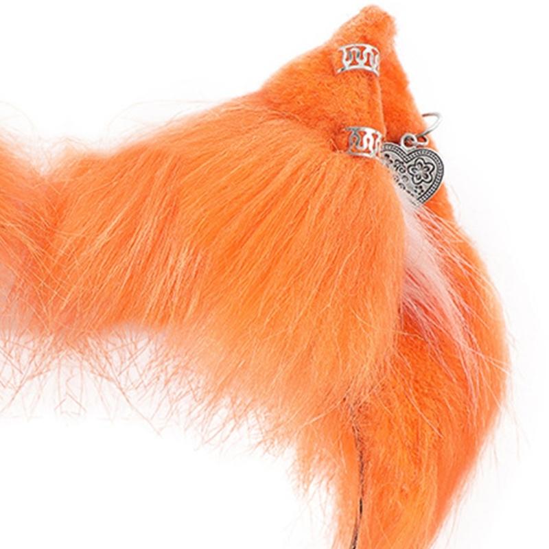 Realistic Cosplay Foxes Ears Hairband Lightweight Headband Comfortable Design For Halloween Stage Performances Daily Use