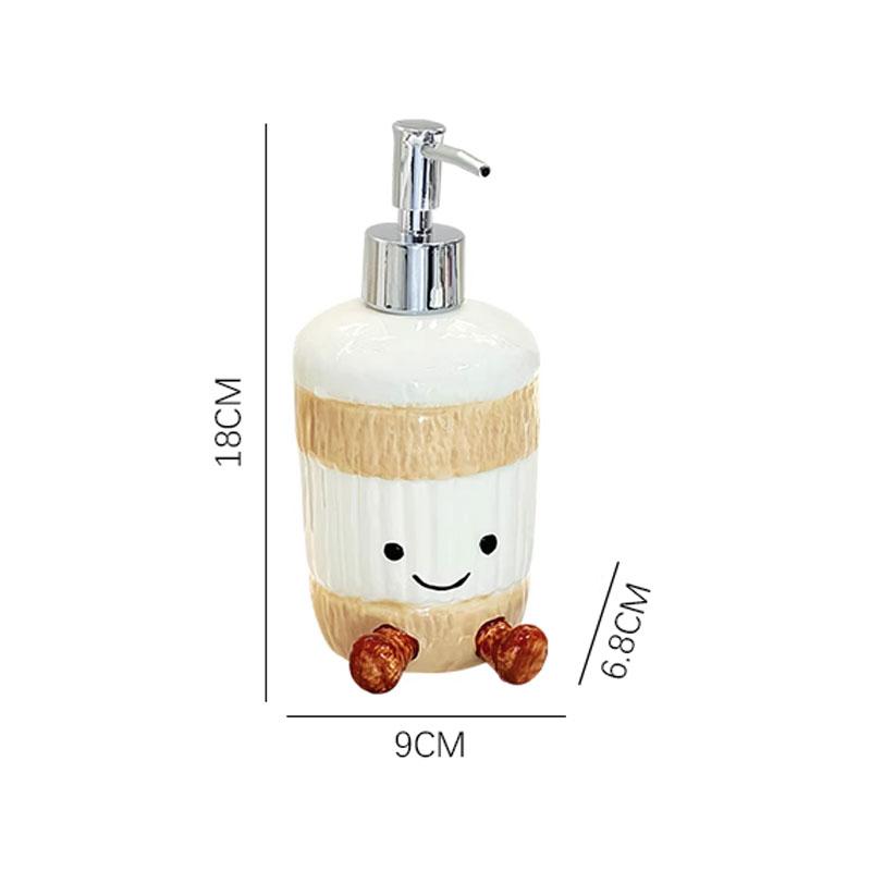 450ml Soap Dispenser Cartoon Coconut Lotion Bottle Creative Hand Washing Liquid Bath Gel for Household Toilet Ceramic Sub Bottle