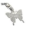 Sweet Girl Keychain Accessory Pendant Sparkling Rhinestones Butterfly Shape Zinc Alloy Rhinestone Charm with Lobster Clasp Backpack Durable