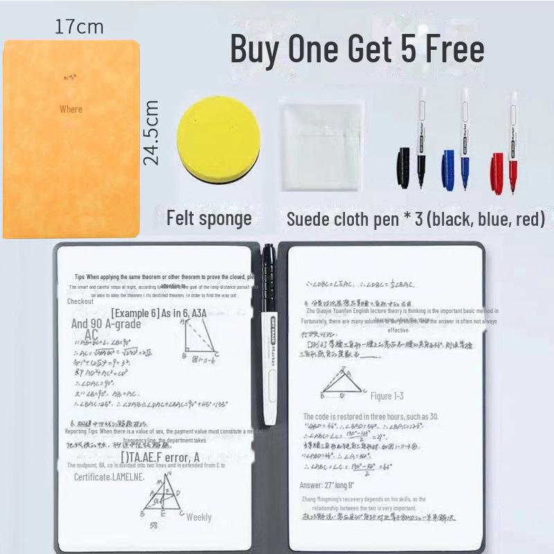 Kompaktní smazatelná tabule na notebook a samolepku na zeď (A5/A4)