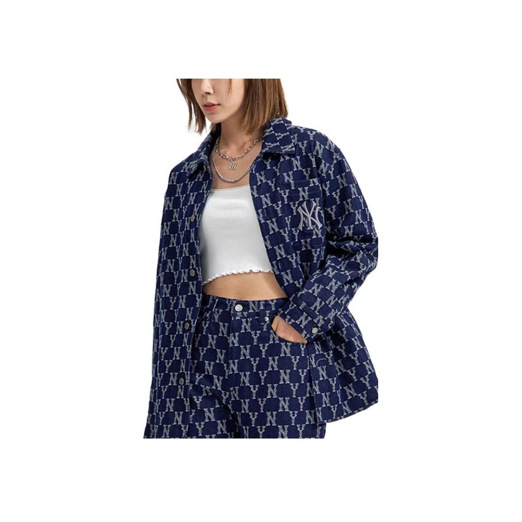 New MLB New York Yankees FW22 Denim Jacket Unisex Blue 3ADRM0224-50NYD