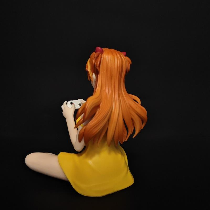 11cm Eva Asuka Langley Soryu Cute Sitting Pose Figure Collectible Model Toy PC Case Ornament Desktop Decor Gift For Anime Fans