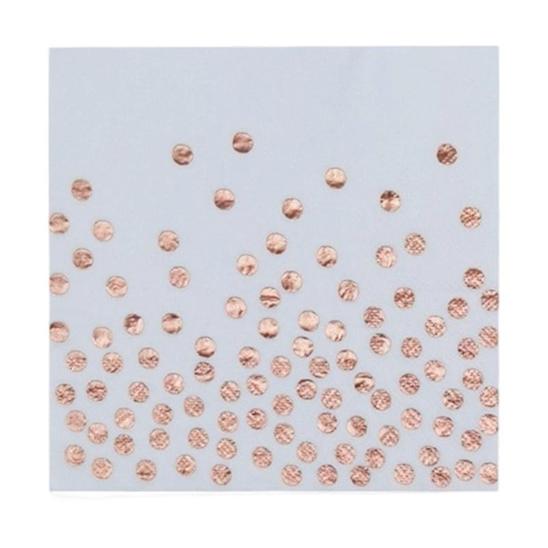 Pack of 20 Double Ply Disposable Napkins with Gold Foil Pattern for Party Decorations and Event Birthday Supplies