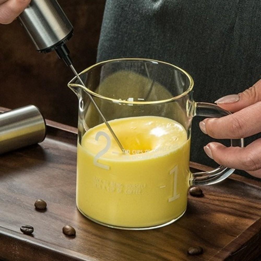 USB Rechargeable Electric Milk Frother with Cover Portable Milk Frother Electric Whisk Barista Use