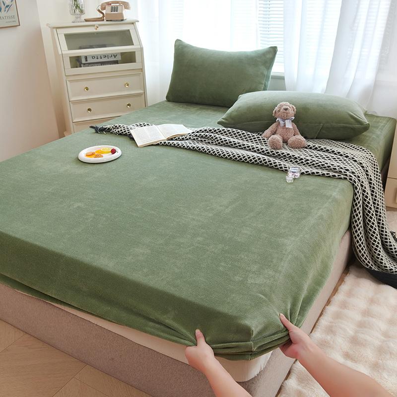 

Новинка осени и зимы 2024 года А-класса Молочный бархат Все включено Простыня Pillowcase Pair армия зеленый