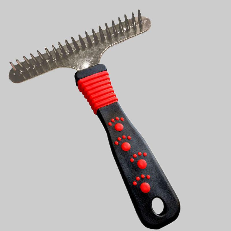 Double Row Pet Grooming Comb for Thick and Long Hair - Ideal for Large Dogs Like Golden Retrievers