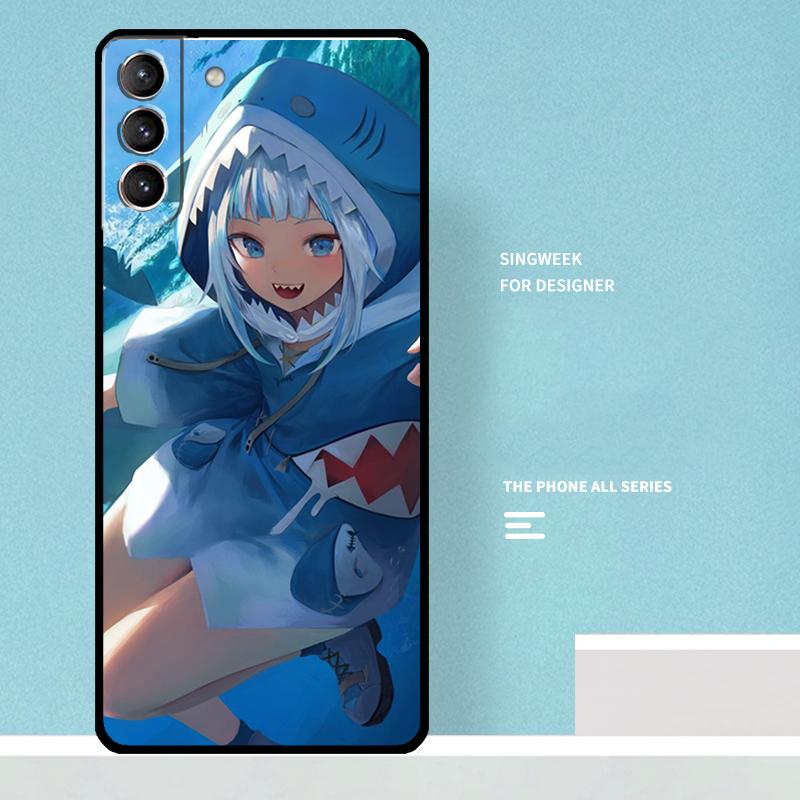 Anime Hololive Gawr Gura Case For Samsung Galaxy S24 Ultra S20 S21 S22 S23 S25 Ultra S9 S10 Plus S25 FE Phone Cover
