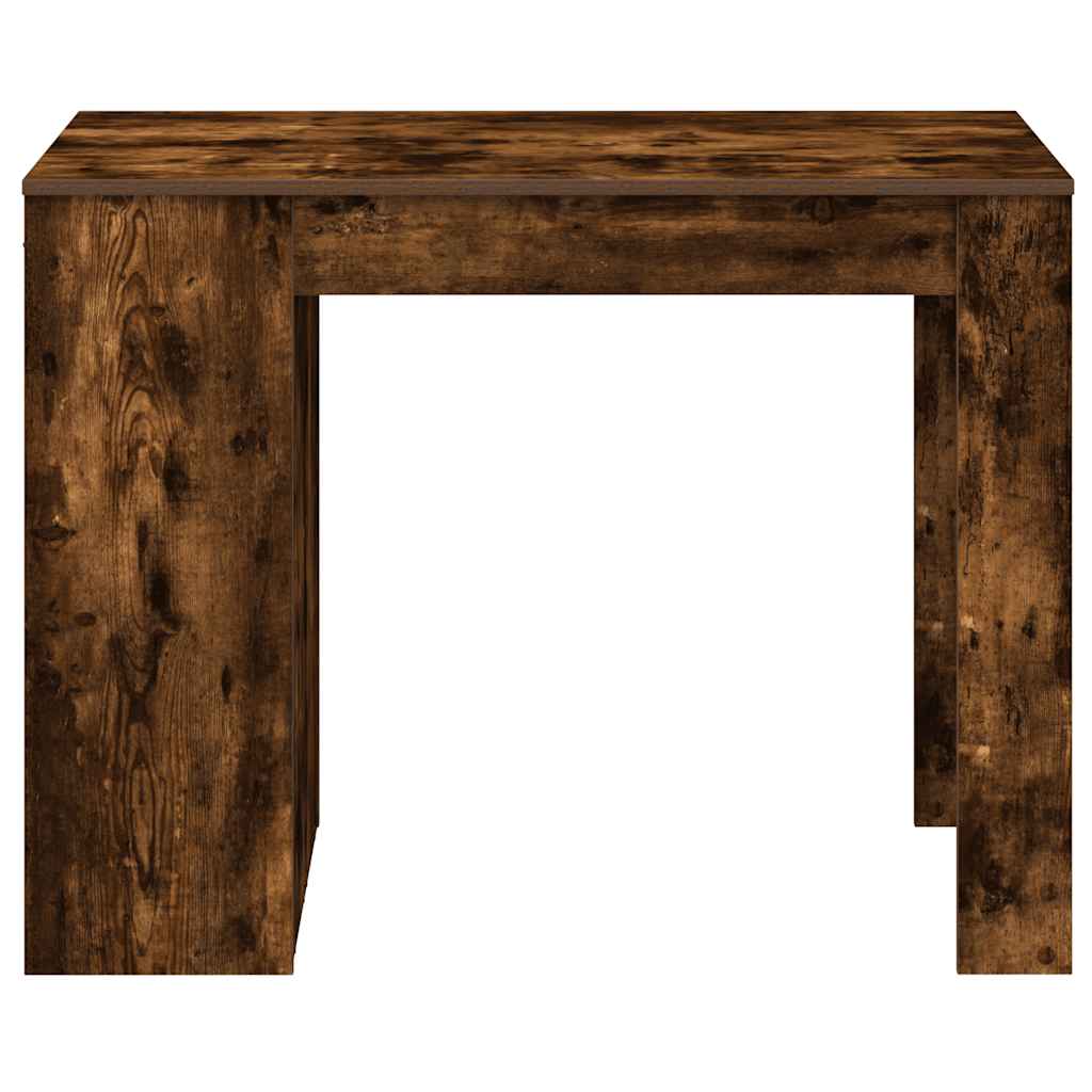 Desk with Drawers and Shelf Smoked Oak 102 x 62 x 77.5 cm