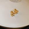 Metal wind round geometric earrings niche simple versatile stud earrings ins fashion high-end earrings