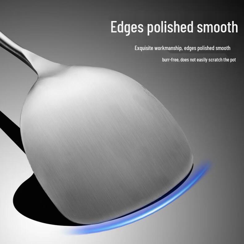 Stainless Steel Kitchen Utensil Set: Wok Spatula, Pan Spatula, Frying Spatula, Soup Ladle, Slotted Spoon.