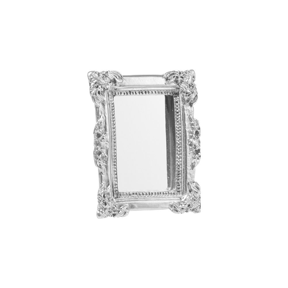 Retro Micro Furniture Wall Room Mini Mirror Dollhouse Frame Accessories Miniature Dollhouse Mirror