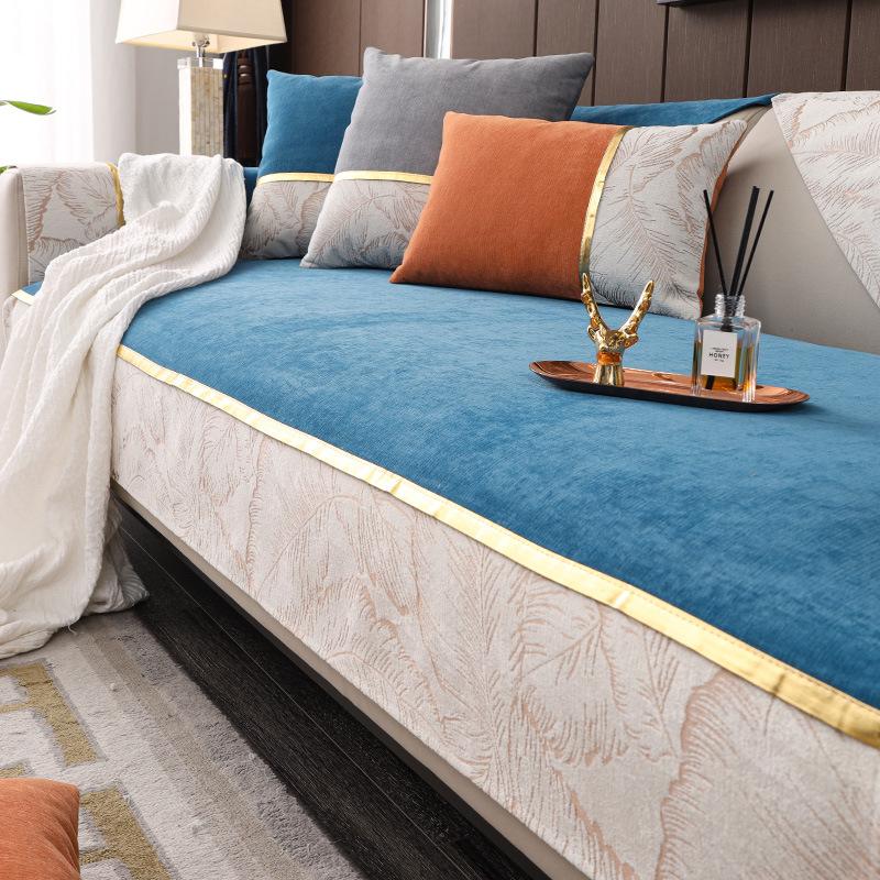 

Легкая роскошная подушка из синели, универсальная нескользящая подушка для дивана на четыре сезона, современный простой чехол для дивана 70*70cm