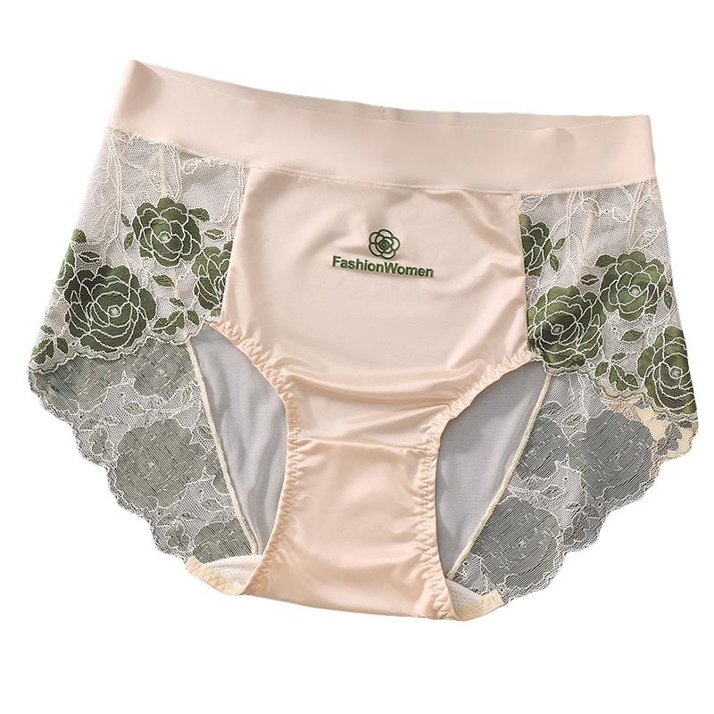 

1 шт., прозрачные сетчатые трусики с высокой талией и цветочным принтом в стиле пэчворк для женщин темно-синий