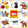 Children's Large Particle Animal Building Blocks Set - Puppy, Kitten, Butterfly, Cow, Poultry Toy Accessories