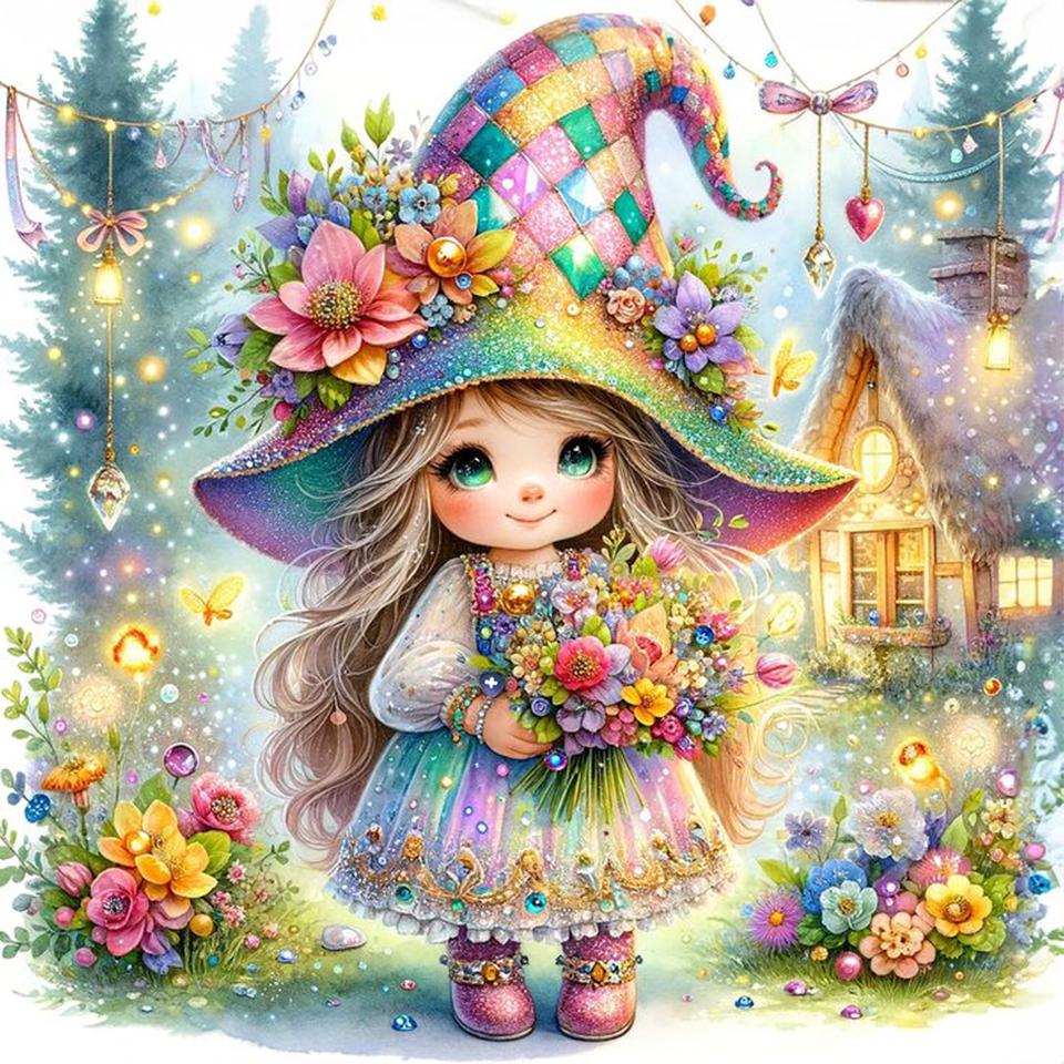 5D Diy Diamond Painting Christmas Diamond Mosaic Children's Hobby Santa Girl Cross Stitch Cartoon Picture Home Decoration